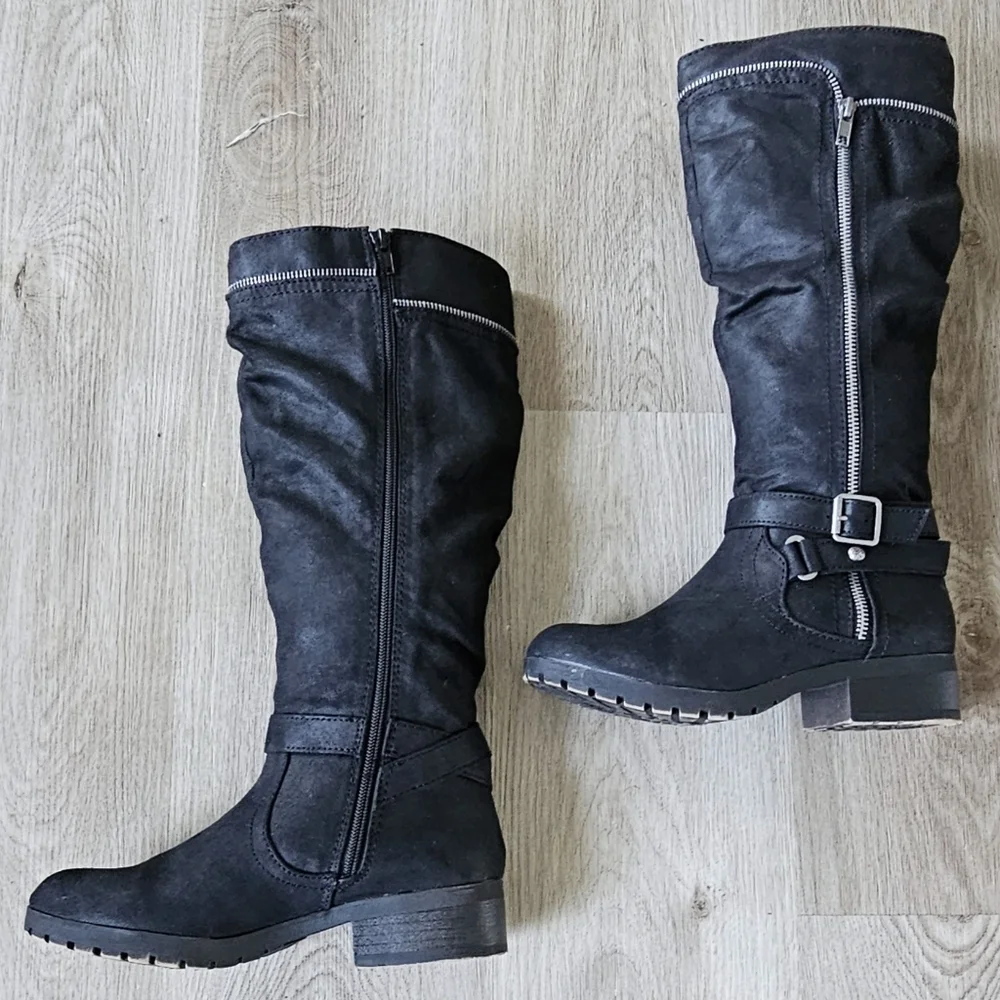 Size 7 Kohl's Stonecrop Black Knee-High Boots - Picture 5 of 8